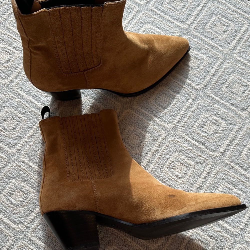 Margaux Tan Suede Ankle Booties